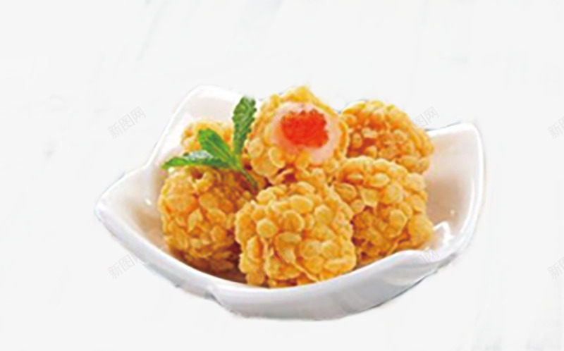 黄金脆皮鱼子酱虾球png免抠素材_新图网 https://ixintu.com 大虾 奶汁虾球 炸虾仁 炸虾球 虾球 西餐美食 酱炸虾球 鱼子酱虾球 黄金虾球