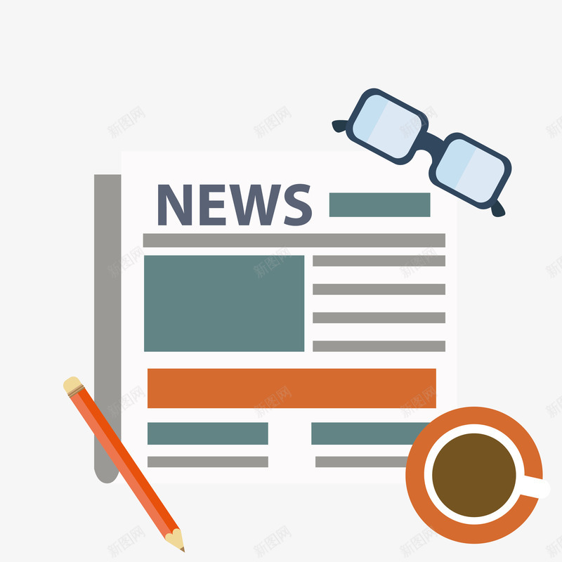 关注新闻经济png免抠素材_新图网 https://ixintu.com 全球经济 咖啡 工作 海报 眼镜