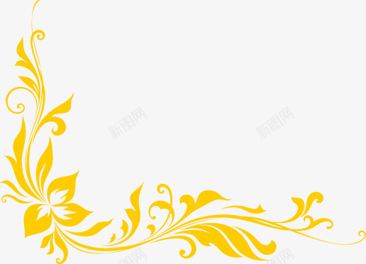 黄色卡通精致欧式花纹png免抠素材_新图网 https://ixintu.com 卡通 欧式 精致 花纹 黄色