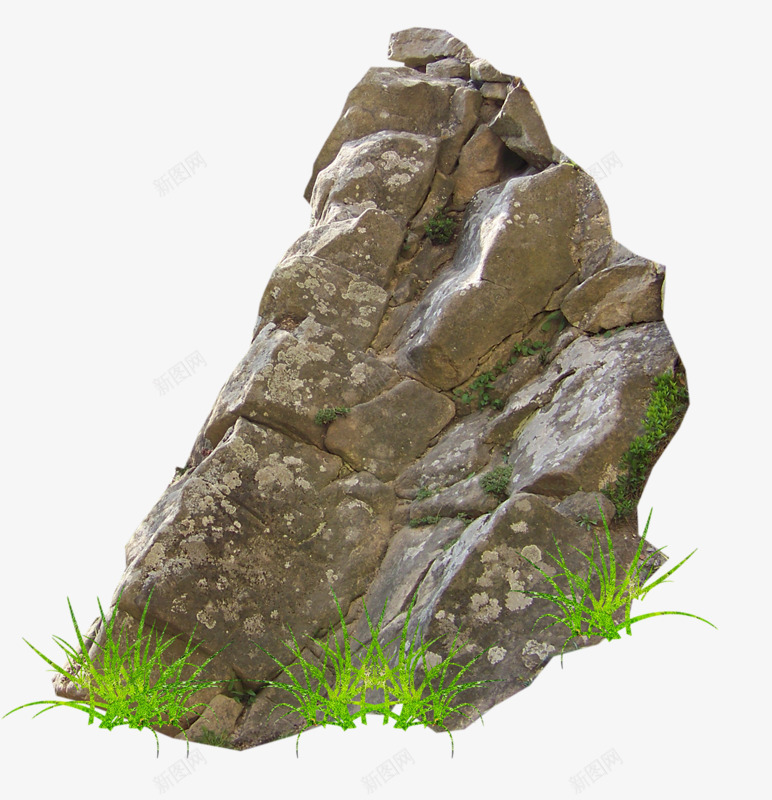 风景山石png免抠素材_新图网 https://ixintu.com 石头 简图 绿色 草丛 风景