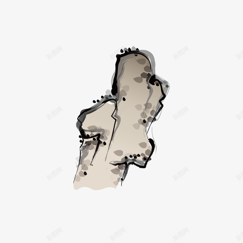 扁平化水墨画石头矢量图eps免抠素材_新图网 https://ixintu.com 中国风 国画 国画山水 国画石头 扁平化 水墨画 水墨石头 石头 矢量图