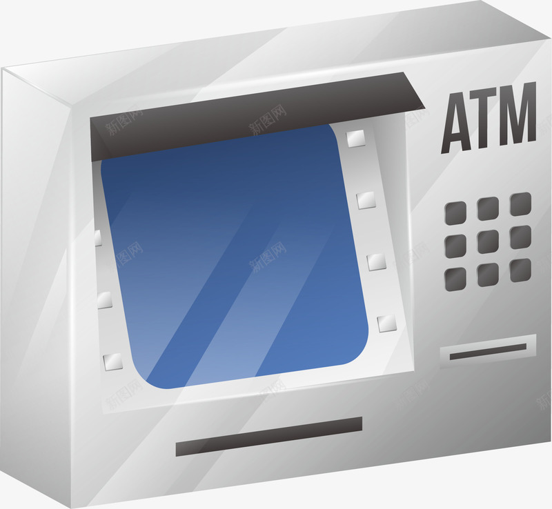 ATM提款机矢量图ai免抠素材_新图网 https://ixintu.com ATM 取钱 提款机 现金 钱 银行 银行卡 矢量图