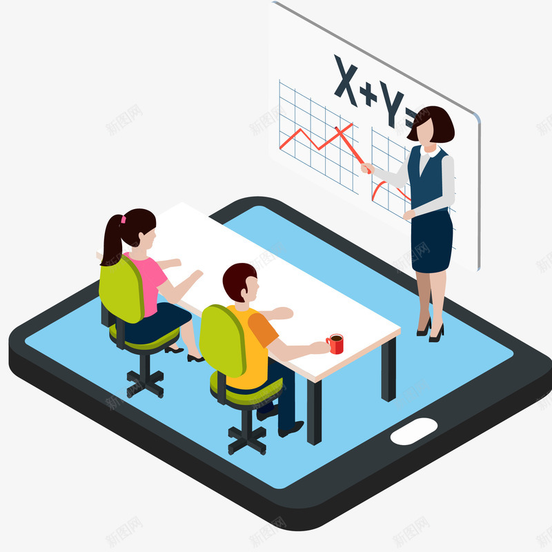 电子网络培训插画矢量图ai免抠素材_新图网 https://ixintu.com 互联网 免抠PNG 教育 电子商务 电子网络培训插画 矢量图 科技 运营培训