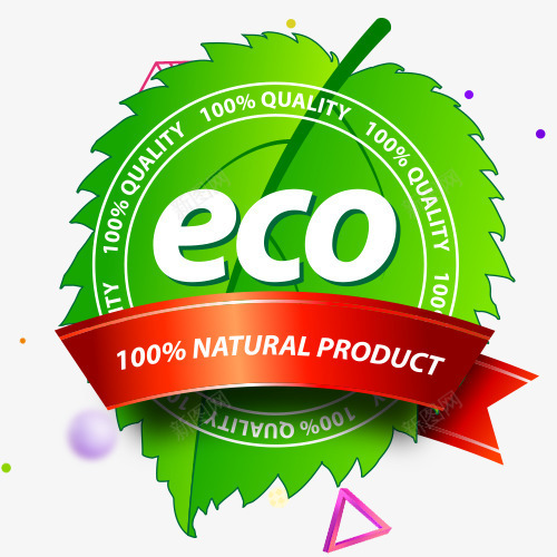 天然精致促销标示png免抠素材_新图网 https://ixintu.com eco 天然 标签 树叶 精致 绿色 英文 装饰