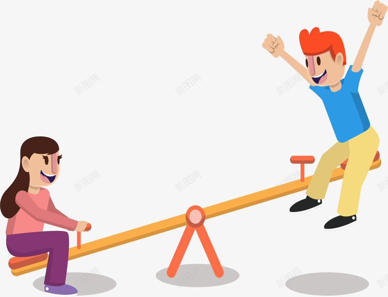 开心跷跷板png免抠素材_新图网 https://ixintu.com 伙伴 儿时伙伴 儿时回忆 儿时的记忆 开心 玩耍 跷跷板 陪伴