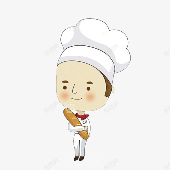 卡通面包师png免抠素材_新图网 https://ixintu.com 做面包 拿着面包 烘焙 蛋糕坊 西点 面包师