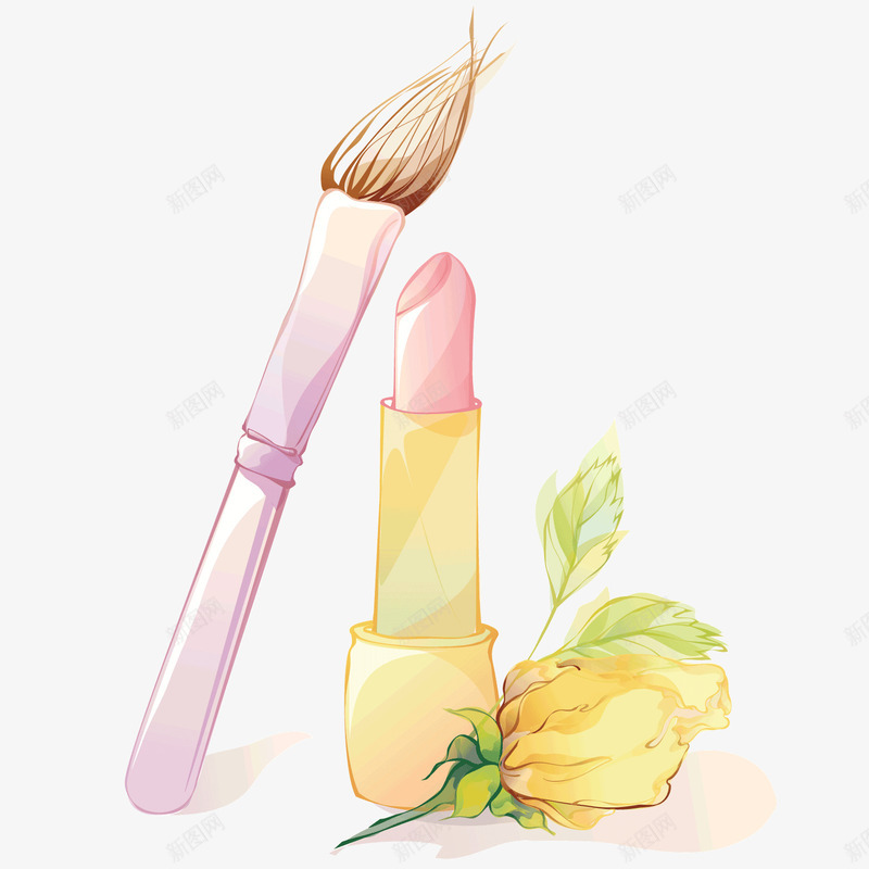 化妆笔口红png免抠素材_新图网 https://ixintu.com 化妆笔 卡通 口红 手绘 粉色