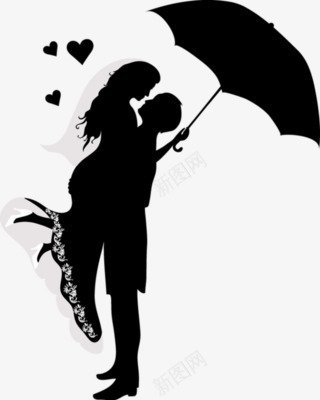 墨迹情侣爱心雨伞png免抠素材_新图网 https://ixintu.com 墨迹 情侣 爱心 雨伞