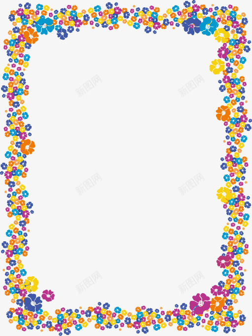 卡通唯美小碎花矢量图ai免抠素材_新图网 https://ixintu.com 卡通 唯美 小碎花 边框 矢量图