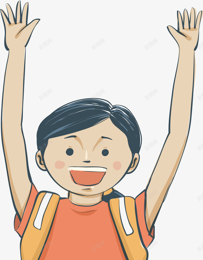 卡通微笑打招呼的人物矢量图ai免抠素材_新图网 https://ixintu.com 人物设计 卡通 开心 微笑 打招呼设计 送别 矢量图