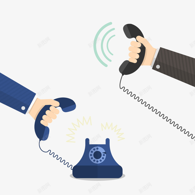 打电话矢量图ai免抠素材_新图网 https://ixintu.com 商务 接电话 电话 男士 矢量图
