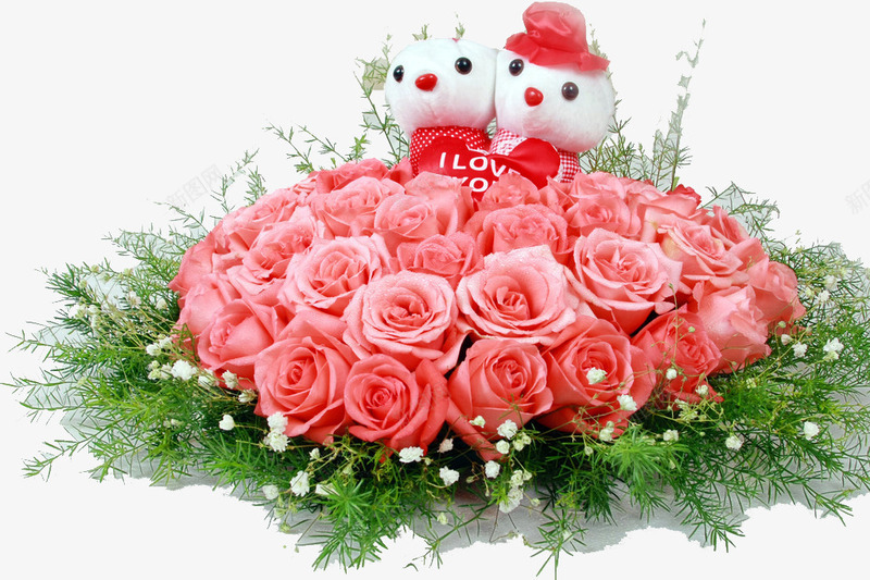 玫瑰花png免抠素材_新图网 https://ixintu.com 粉色玫瑰花盘婚车