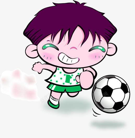 踢球的男孩png免抠素材_新图网 https://ixintu.com 儿童 孩子 小男孩 开心 男生 绿色运动衣 足球 跑 踢足球