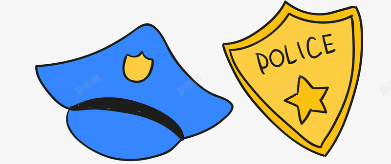 警帽警徽图标png_新图网 https://ixintu.com 帽子 徽章 矢量素材 警帽 警徽