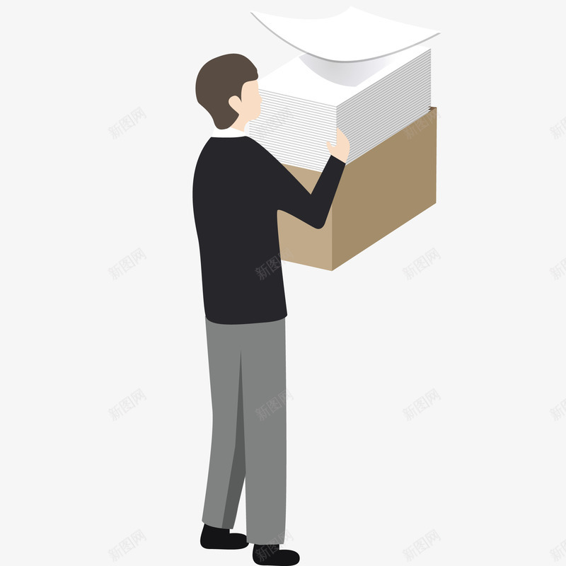 男士抱着一堆文件立体插画矢量图ai免抠素材_新图网 https://ixintu.com 手绘 文件 男士 男士抱着一堆文件立体插画 资料 矢量图