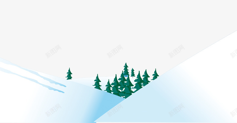卡通雪山树林背景png免抠素材_新图网 https://ixintu.com 冬天 卡通 树林 海报 背景 雪山