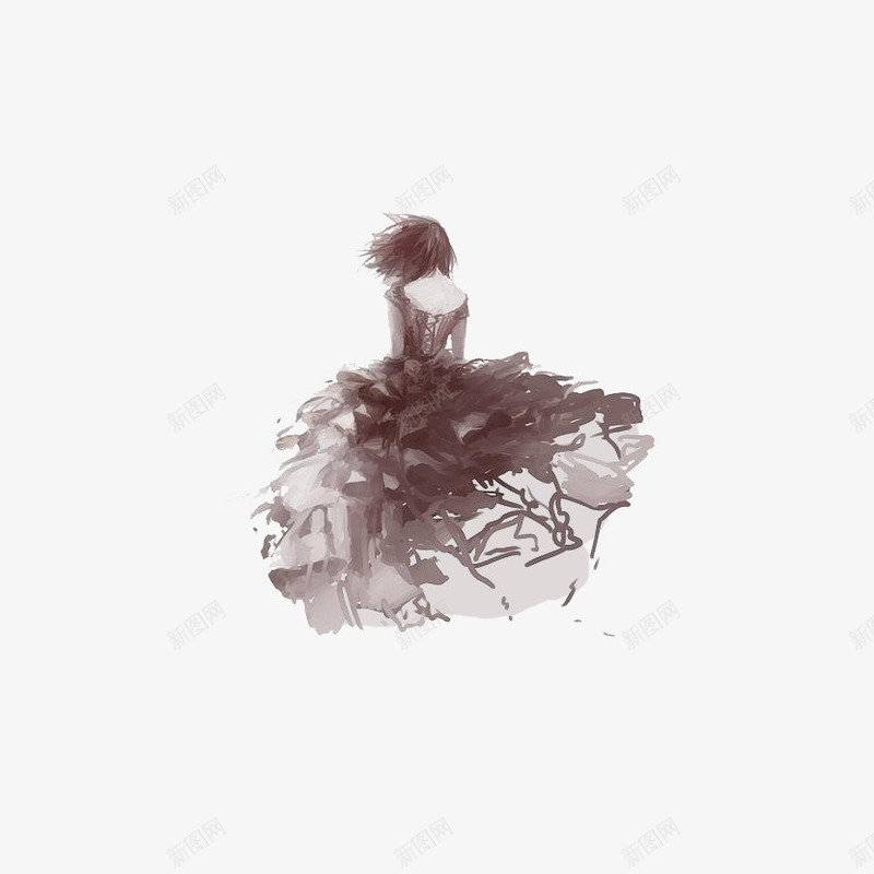 穿黑色小礼服的女人背影png免抠素材_新图网 https://ixintu.com 女人 小礼服 背影 黑色的