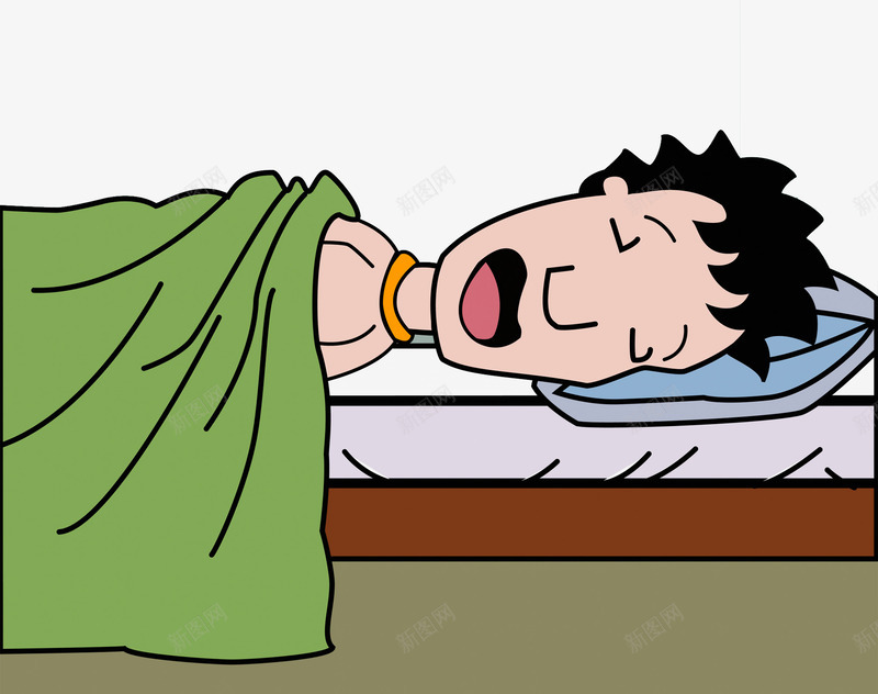 倒头入睡插画psd免抠素材_新图网 https://ixintu.com 入睡 插画 舒适睡眠 软床