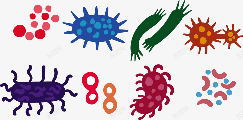 菌群微生物png免抠素材_新图网 https://ixintu.com 微生物 显微镜 真菌 细菌 群体 菌群