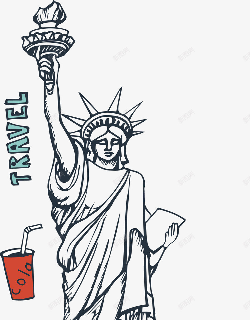 装饰美国自由女神像png免抠素材_新图网 https://ixintu.com 旅游 美国 自由女神像 装饰