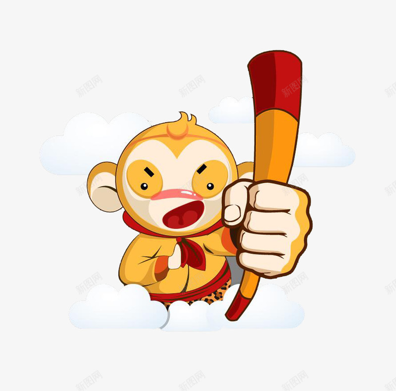 卡通小猴金箍棒png免抠素材_新图网 https://ixintu.com 卡通 小猴 金箍棒