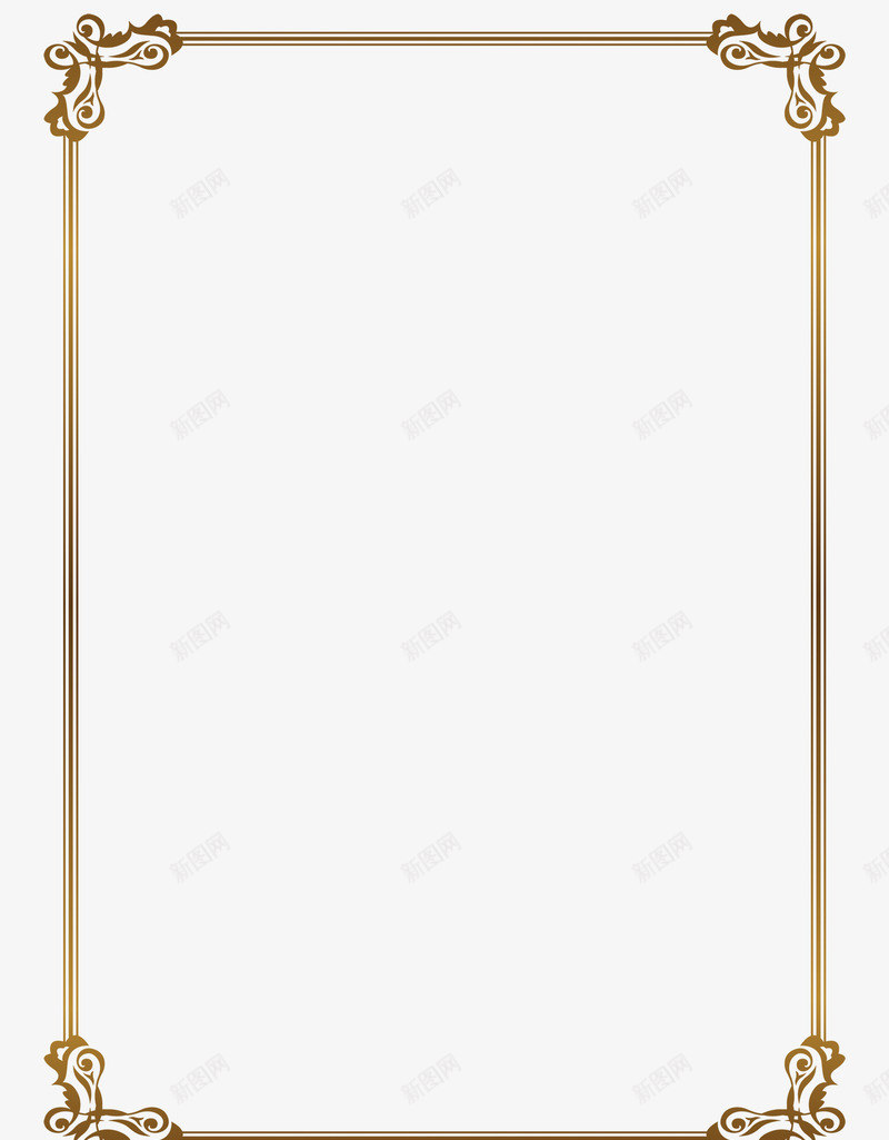金色复古欧式边框png免抠素材_新图网 https://ixintu.com 典雅 复古 棕色 欧风设计 欧风边框 淡雅 金色 高清