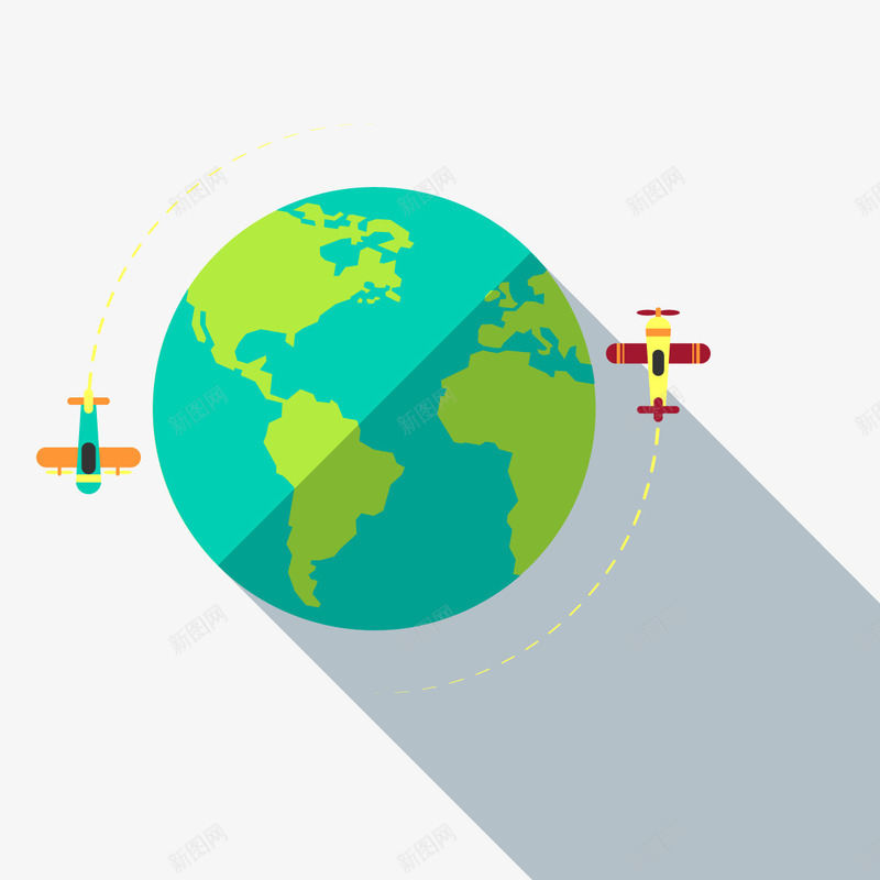 环球航行png免抠素材_新图网 https://ixintu.com 地球 旅游 飞机 飞行