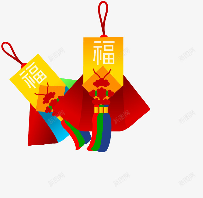 卡通节日福袋png免抠素材_新图网 https://ixintu.com 卡通 福 红色 节日