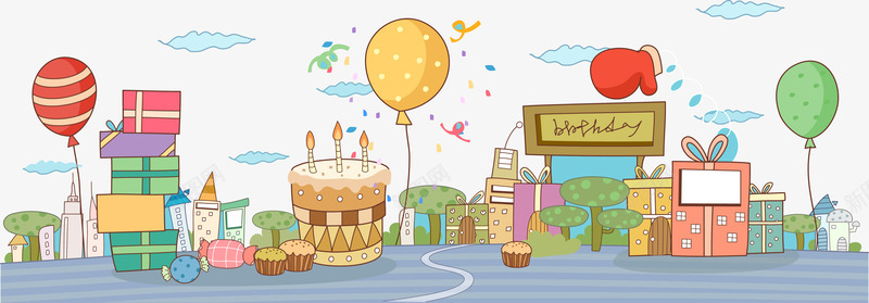 插画蛋糕店海报png免抠素材_新图网 https://ixintu.com 插画 插画海报 海报 蛋糕店