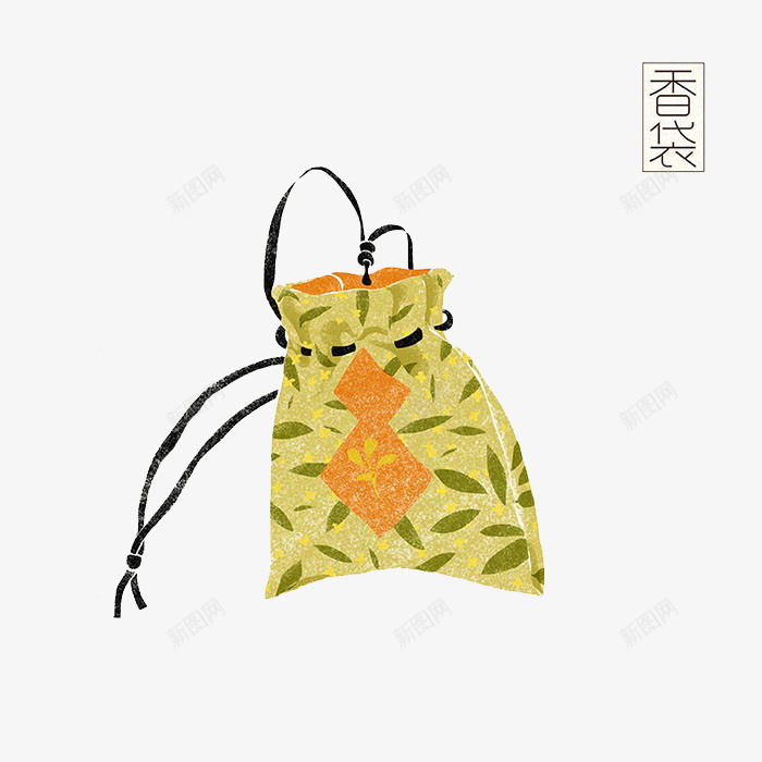 香袋矢量图eps免抠素材_新图网 https://ixintu.com 中国风 手绘 桂花 香囊 香袋 矢量图