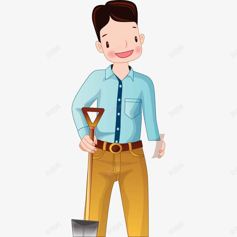 开心植树卡通人物形象png免抠素材_新图网 https://ixintu.com 人物开心 劳动 开心 开心植树卡通人物形象 植树