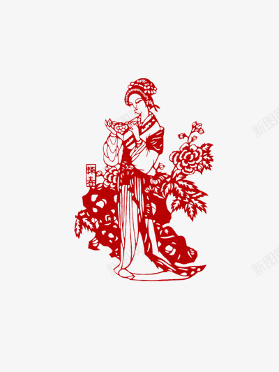 探春剪纸png免抠素材_新图网 https://ixintu.com 中国传统工艺 传统文化 剪纸 工艺品 探春 窗花 红楼梦