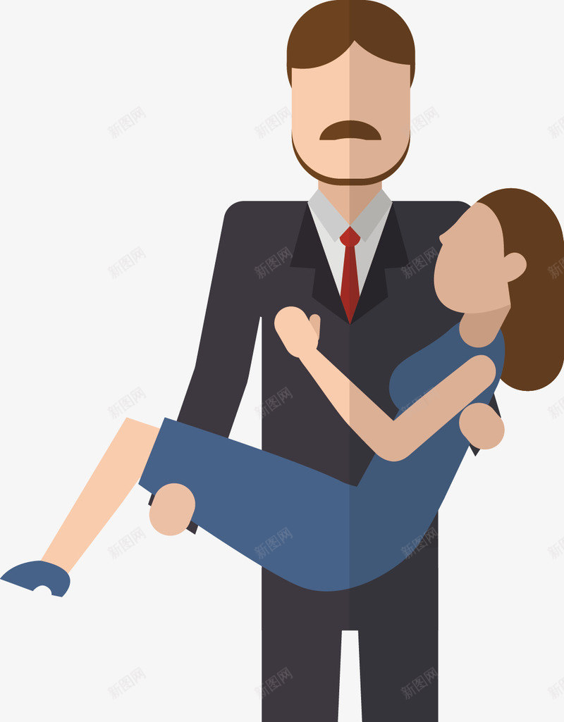 男女拥抱png免抠素材_新图网 https://ixintu.com 公主抱 卡通人物 女士 王子和公主 男士 男女拥抱