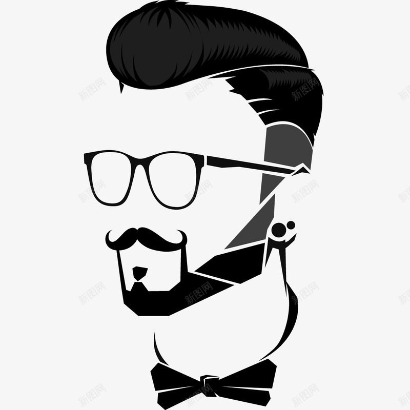 帅气眼镜男人剪影图标png_新图网 https://ixintu.com 人物 人物头像剪影 免抠书籍人物头像logo 图标 帅气眼镜男人剪影 插画 时尚