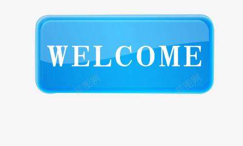 welcome欢迎蓝色长条按钮png免抠素材_新图网 https://ixintu.com welcome 欢迎 蓝色 长条按钮
