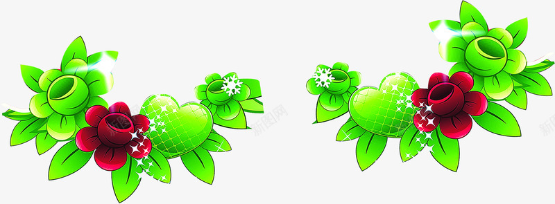 绿色卡通春季花朵png免抠素材_新图网 https://ixintu.com 卡通 春季 绿色 花朵