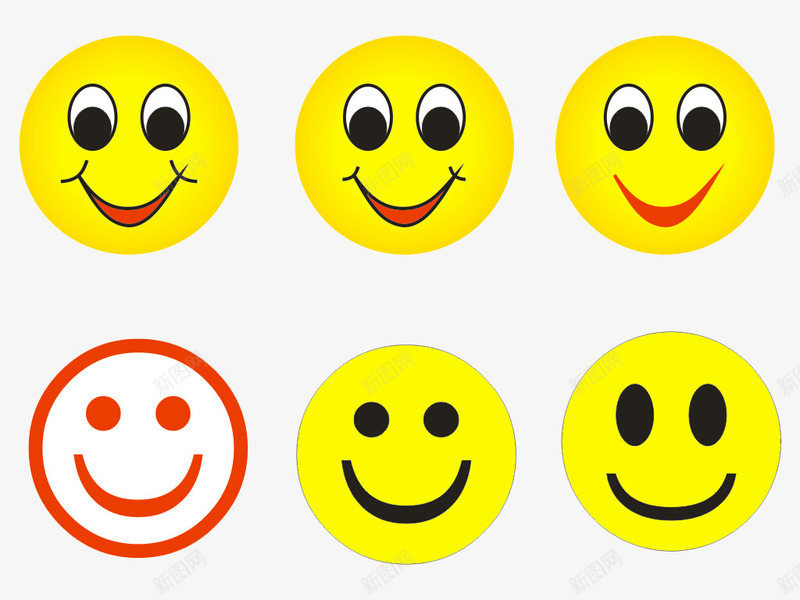 六个笑脸表情包图标