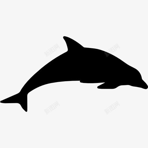 海豚动物剪影图标png_新图网 https://ixintu.com 动物 动物王国 哺乳动物 形状 海豚 轮廓