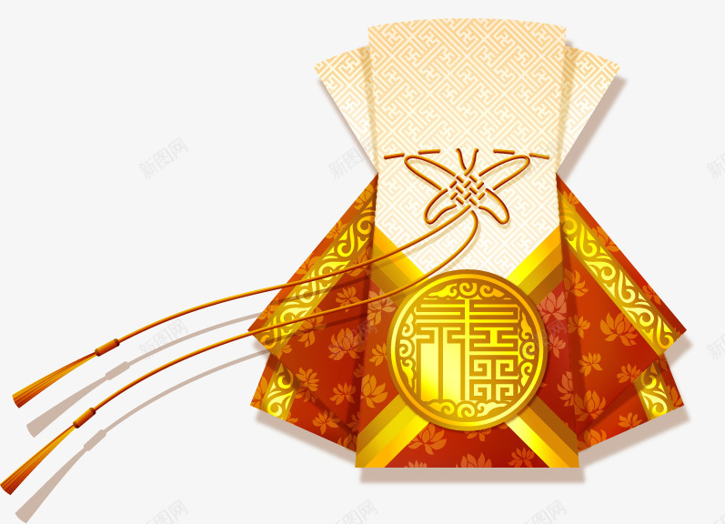 精美新年礼物袋png免抠素材_新图网 https://ixintu.com AI矢量素材 免费PNG 新年 礼物袋 福袋 精美 节日元素