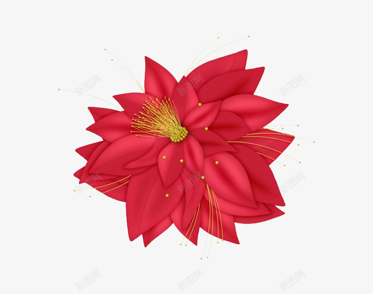 卡通大红花png免抠素材_新图网 https://ixintu.com 卡通红花 喜庆 圣诞节 红花 节日 花 装饰