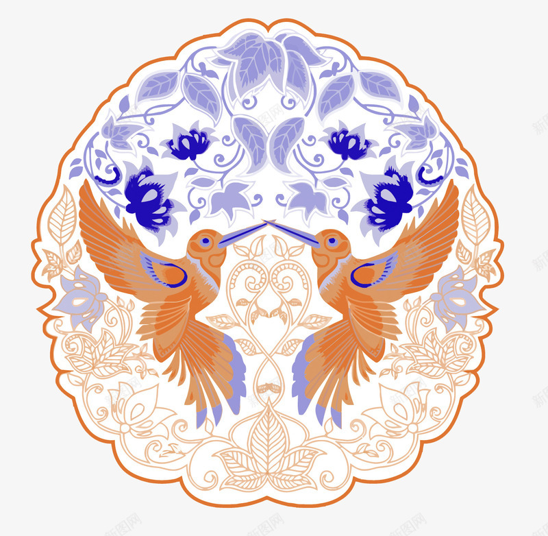 中国风花纹矢量图eps免抠素材_新图网 https://ixintu.com 中国风 凤凰 吉祥 矢量中国风花纹 装饰花纹 金色 鸟 矢量图