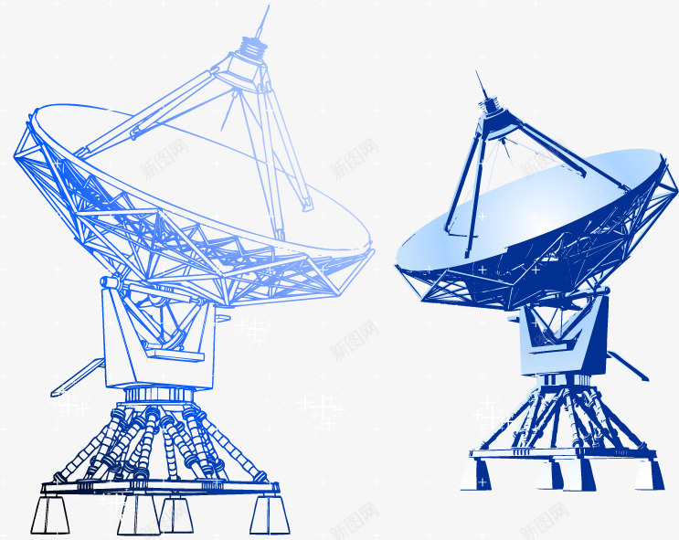 蓝色信号接收器矢量图eps免抠素材_新图网 https://ixintu.com 信号 信息 接收器 科技 蓝色 雷达 矢量图