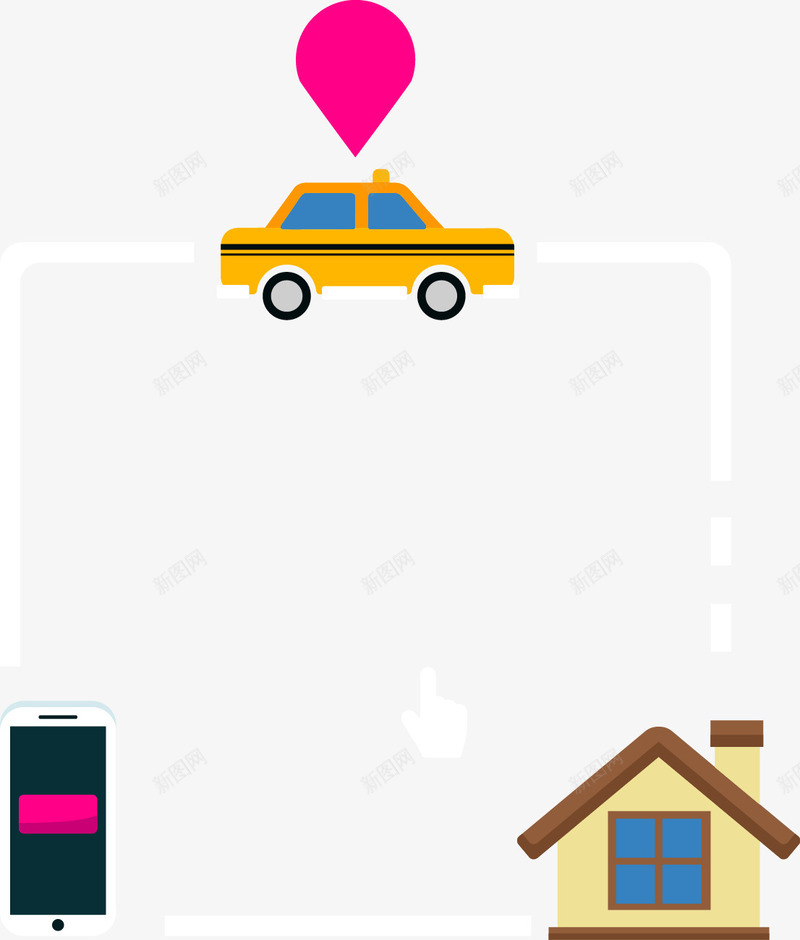 网约车png免抠素材_新图网 https://ixintu.com 出租车 打车 打车软件 约车