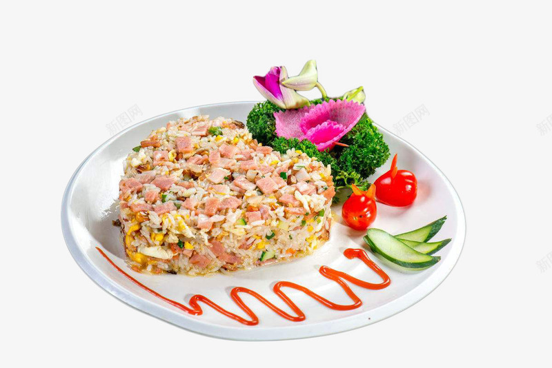 高级可口火腿炒饭png免抠素材_新图网 https://ixintu.com 可口 奢华 好吃 家常菜 火腿炒饭 粒粒分明 香喷喷 高端