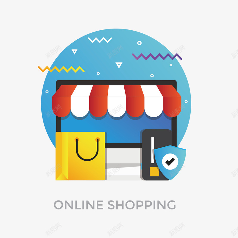 零售店的插图矢量图ai免抠素材_新图网 https://ixintu.com 互联网 商户 实体店 扁平化 渐变 现代 科技 科技概念 矢量图
