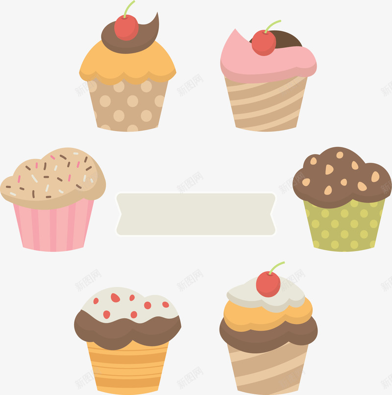 甜品店美味杯子蛋糕png免抠素材_新图网 https://ixintu.com 杯子蛋糕 甜品店 矢量png 美味蛋糕 蛋糕 蛋糕边框