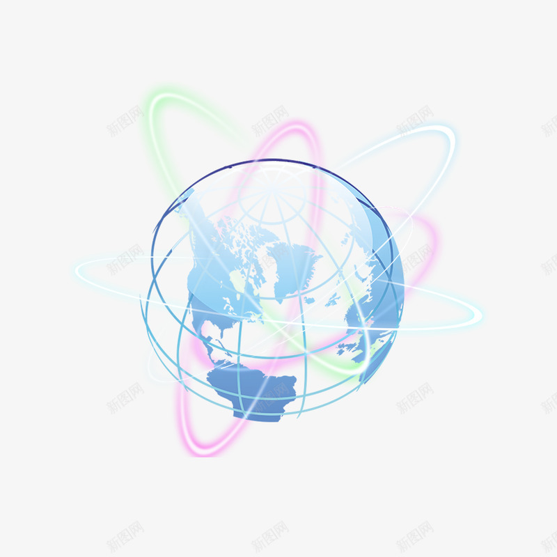 多彩圆环绕地球科技感图psd免抠素材_新图网 https://ixintu.com 地球 地球光环 地球投影 投影 旋转地球 科技小 科技小元素 科技感 科技蓝 蓝色地球