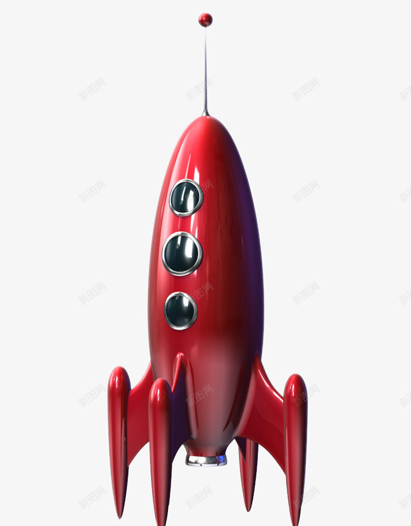 卡通火箭png免抠素材_新图网 https://ixintu.com 火箭 火箭模型 红色 红色的火箭