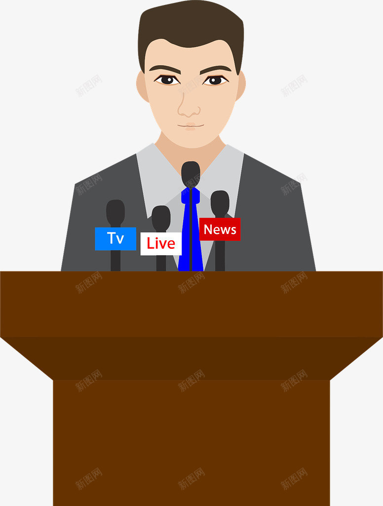 新闻发言人png免抠素材_新图网 https://ixintu.com 发言 成年人 新闻 讲话 麦克风