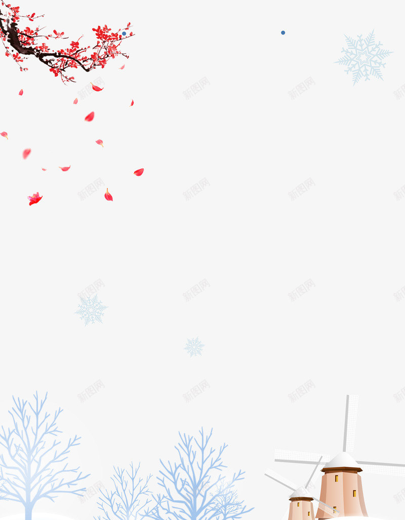 冬日下的雪景psd免抠素材_新图网 https://ixintu.com PNG免抠图 PNG免抠图下载 北方 单车 新图网 梅花 深冬 雪地